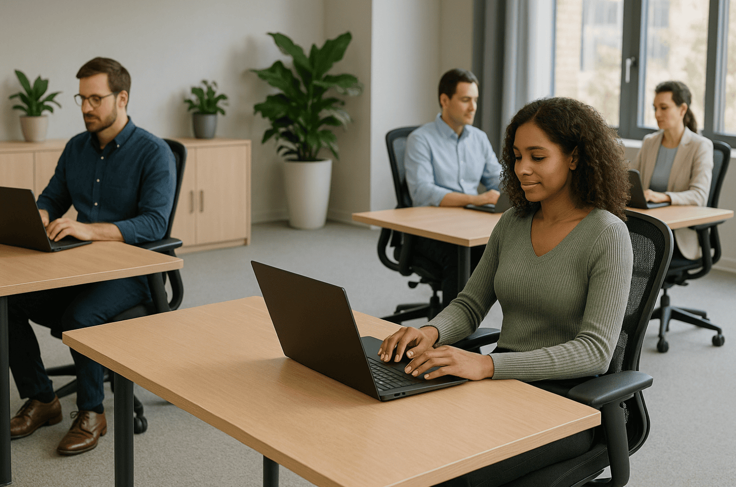 Ergonomic office chairs and desks from Cube World USA for improved workspace efficiency.