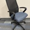 Ergonomic office chair with mesh back and cushioned seat for extended comfort.