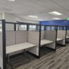 Office cubicles for maximizing space and efficiency in commercial environments.