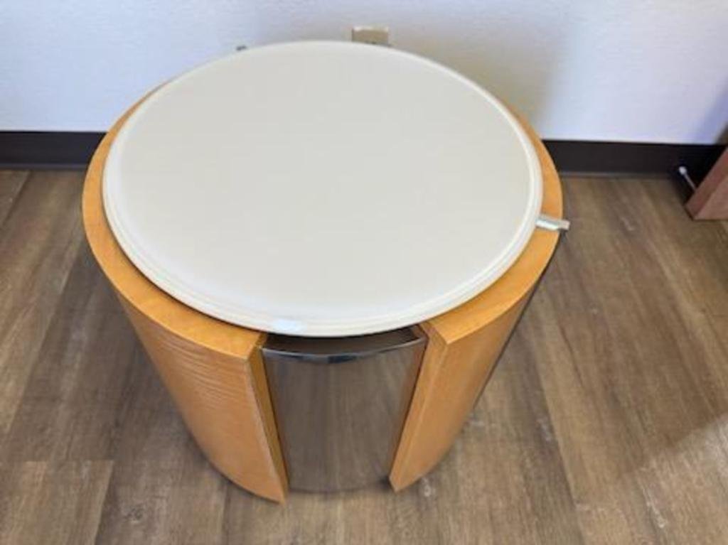 Glass Top Veneer Side Occasional table