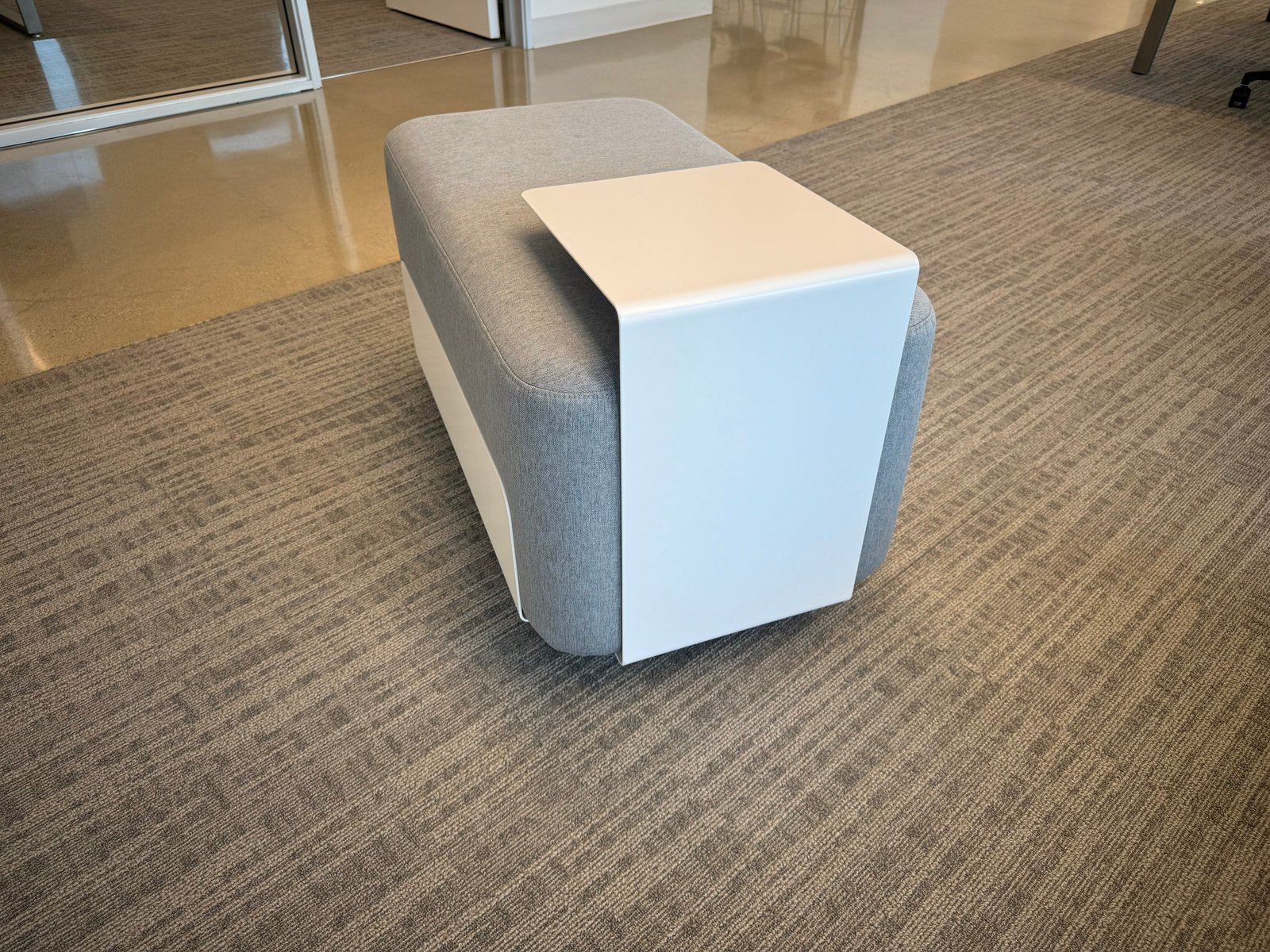 OFS Grey Ottoman Mobile Plush with table