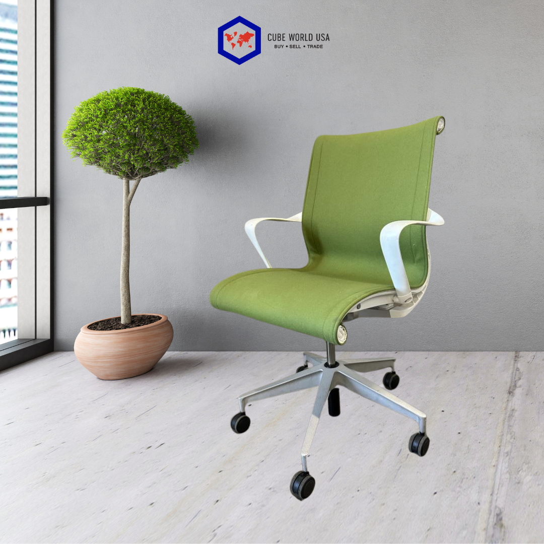 Herman Miller Setu Green Wool White Base