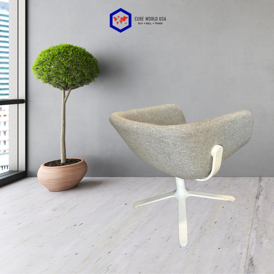 Hightower Swivel Light Wool Grey Bucket Chair