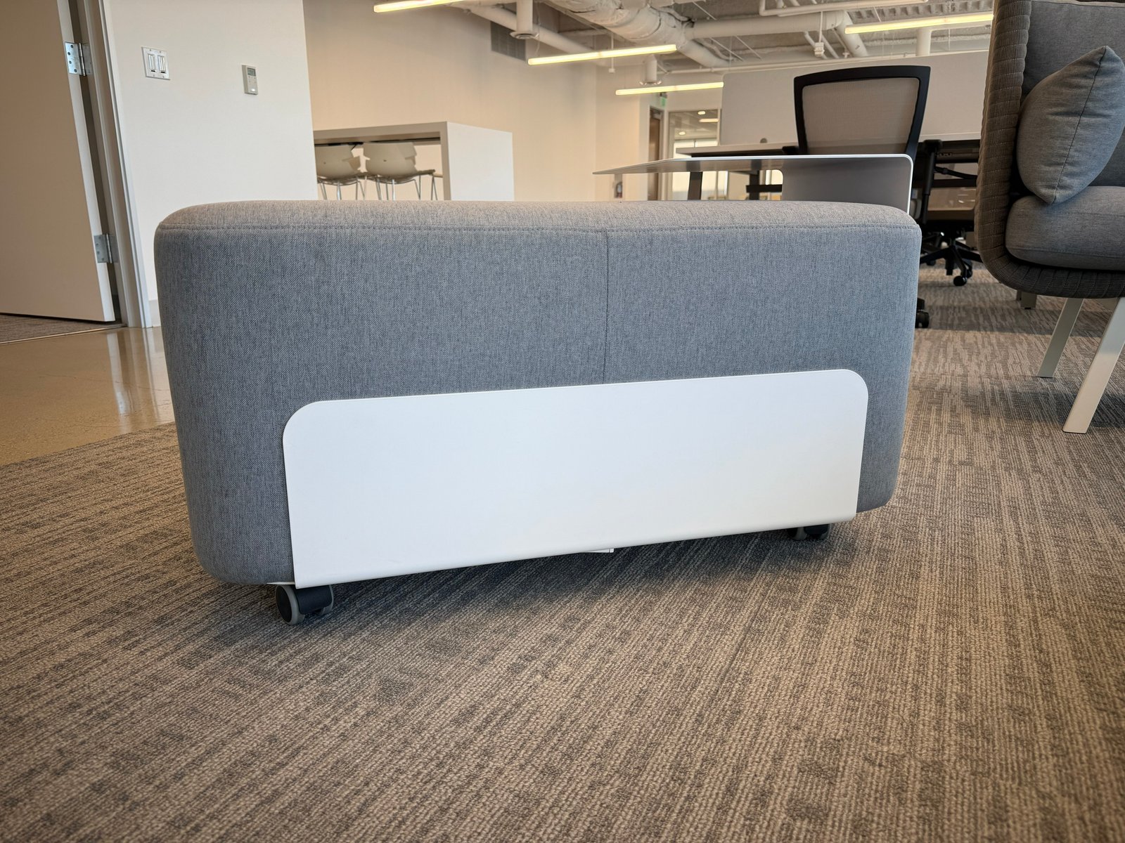 OFS Grey Ottoman Mobile Plush with table