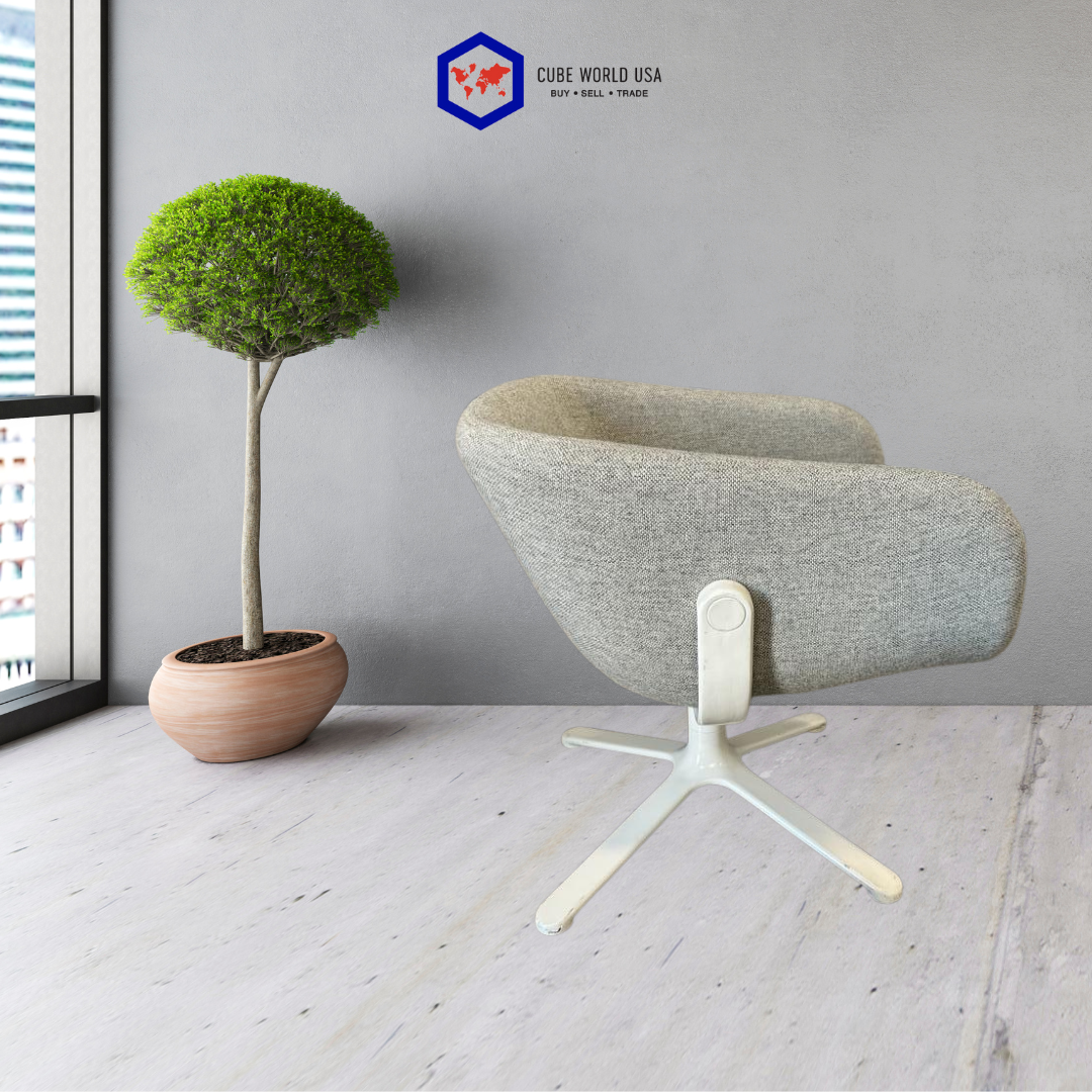 Hightower Swivel Light Wool Grey Bucket Chair