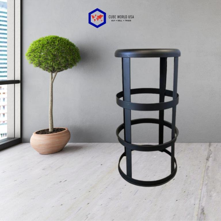 Division 12 Black Cylindrical Bar Stool