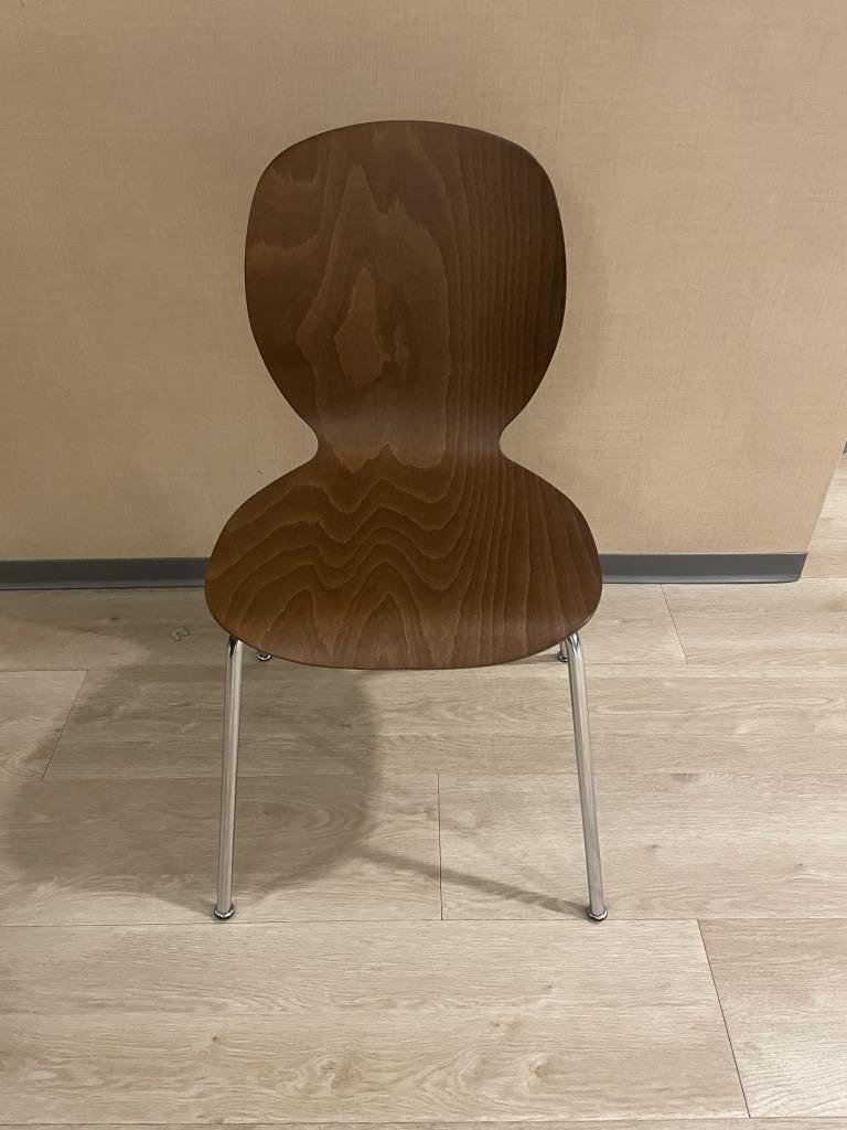 Knoll Veneer Espresso Classic Stack Chair