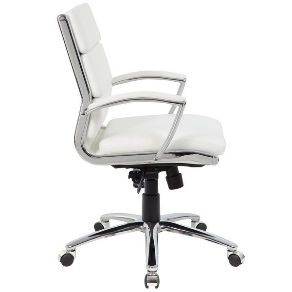 Boss White RIbbed Mid-Back Executive Chair