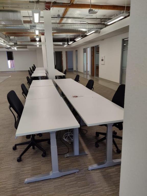 Haworth Sit to Stand Table Desks silver base