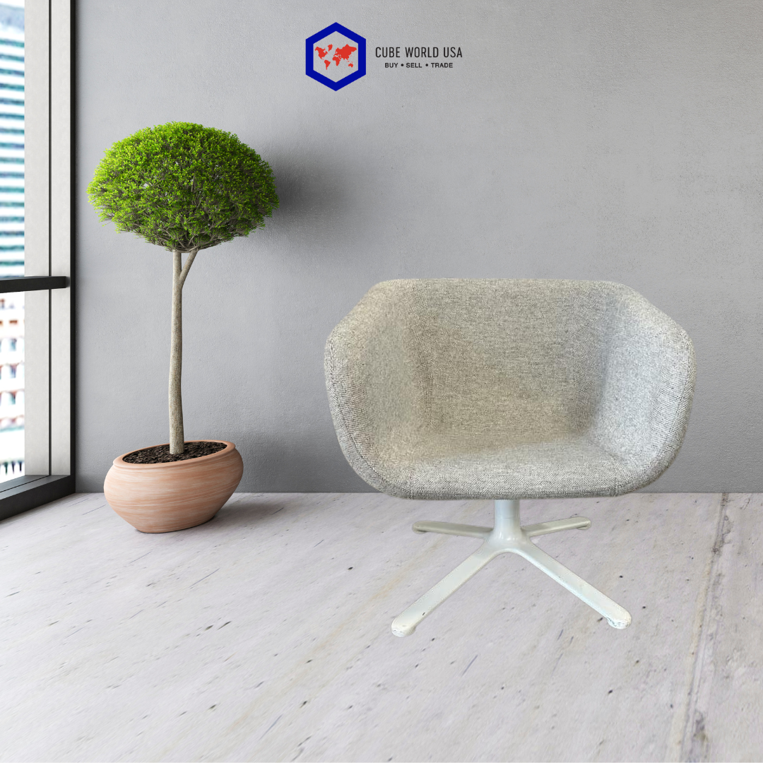 Hightower Swivel Light Wool Grey Bucket Chair