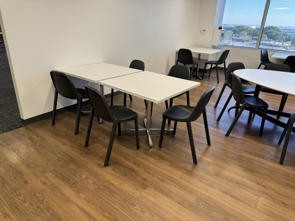Herman Miller Chrome 3x3ft white table
