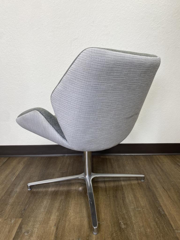 OFS Grey & chrome X base Lounge chair