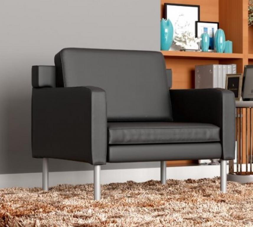 Boss Black Antimicrobial Vinyl Lounge Chair