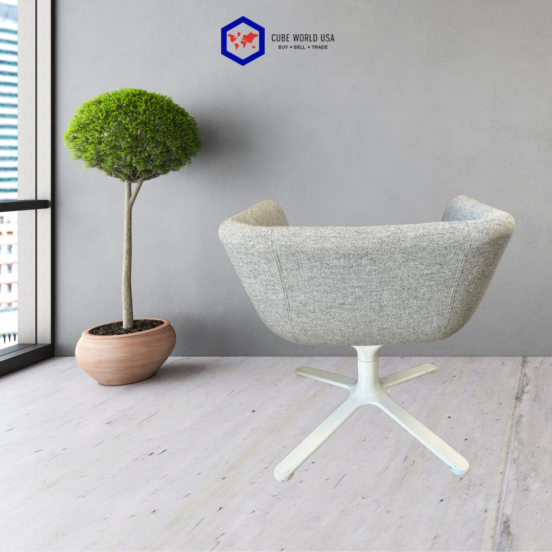 Hightower Swivel Light Wool Grey Bucket Chair