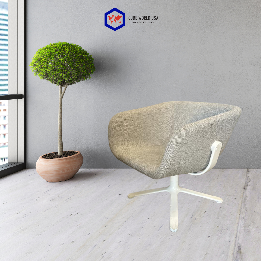 Hightower Swivel Light Wool Grey Bucket Chair