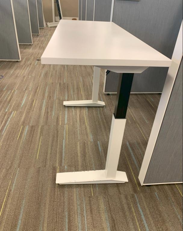 Haworth 60x24in White Height Adjustable TAble