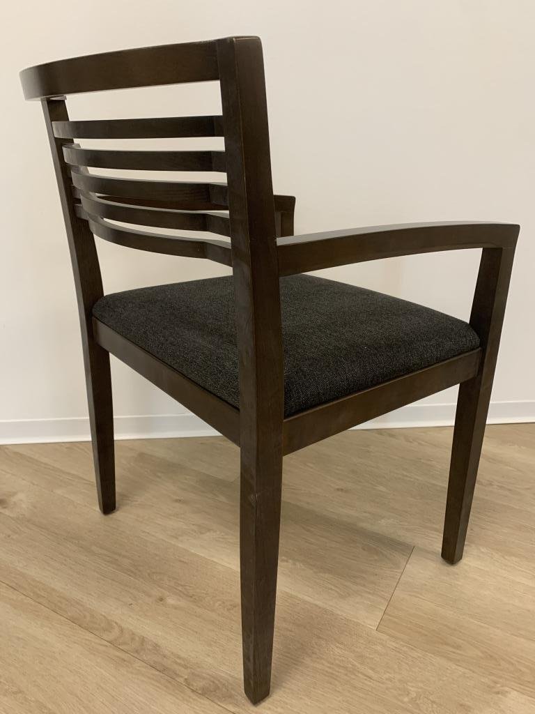 Knoll Studio veneer back with grey fabric