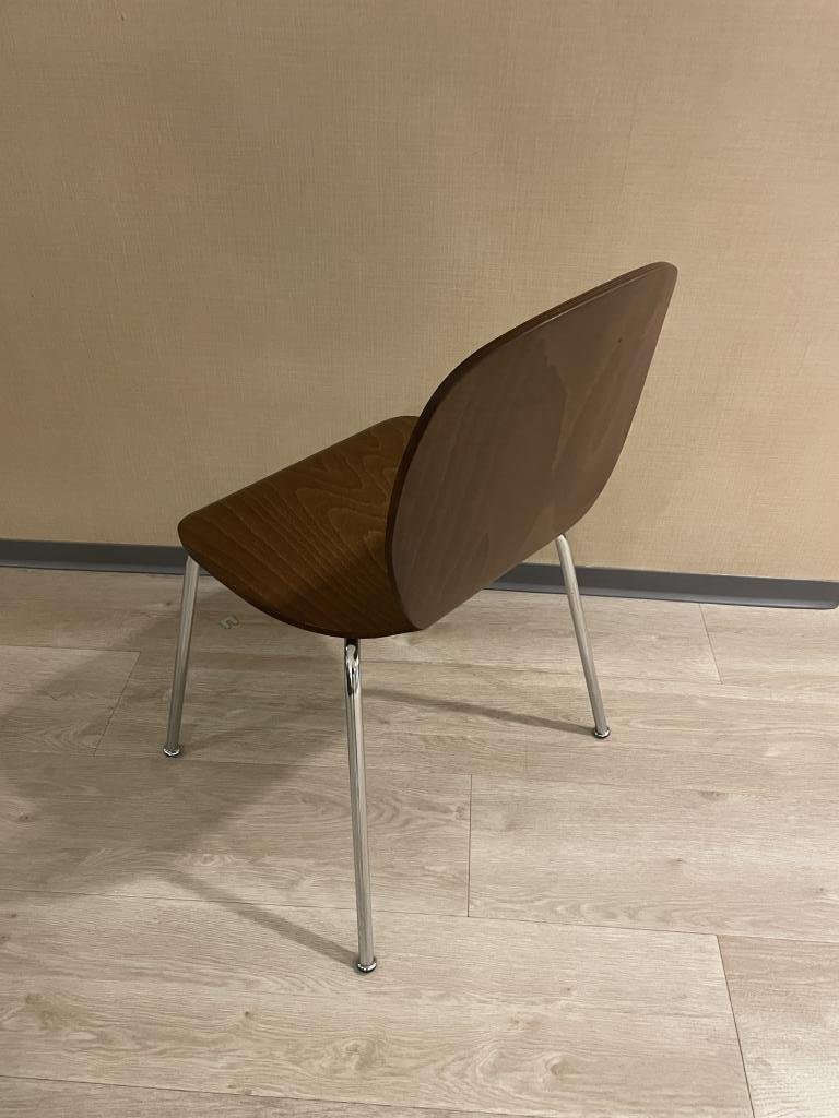 Knoll Veneer Espresso Classic Stack Chair