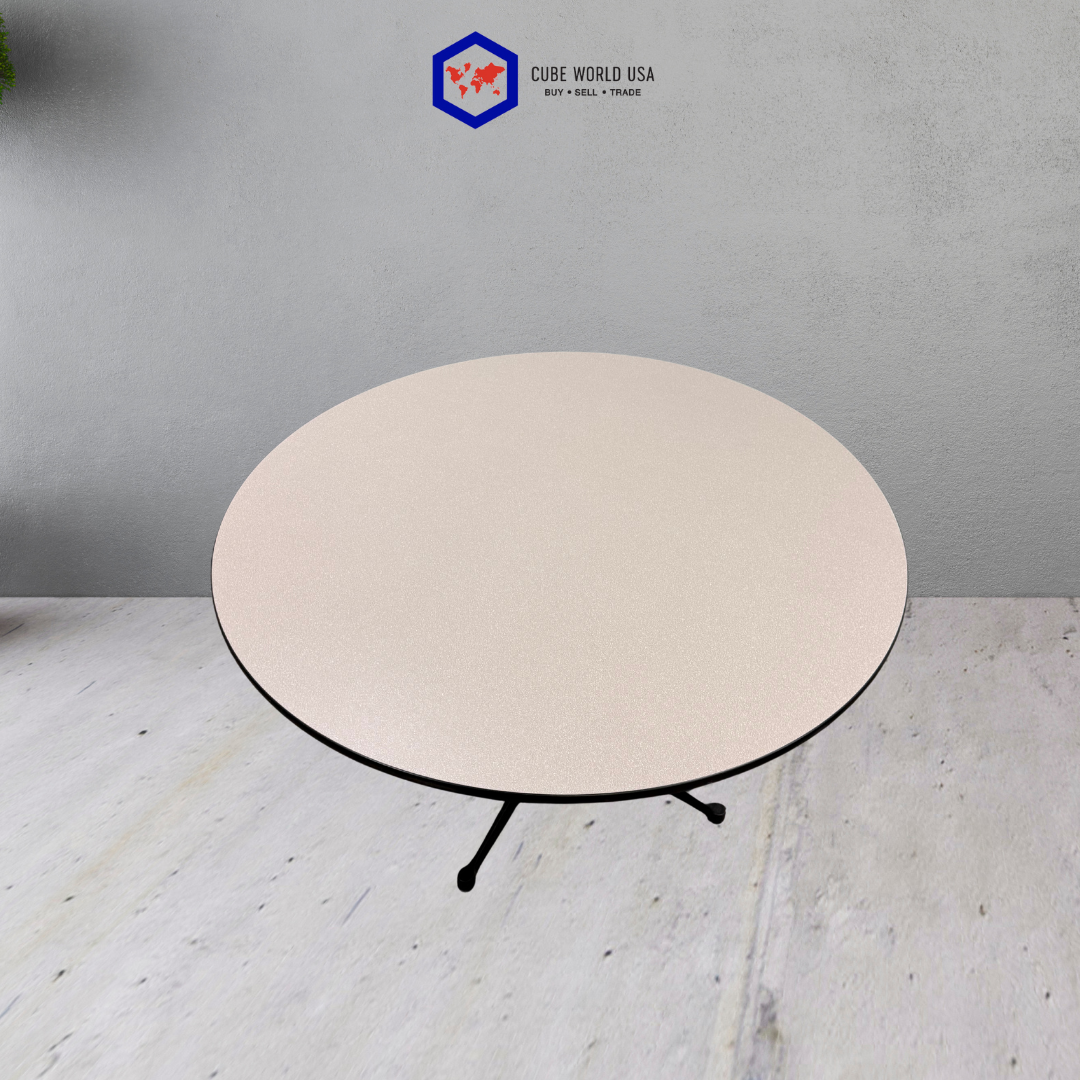 Herman Miller 42in Speckled Gray Round Table.