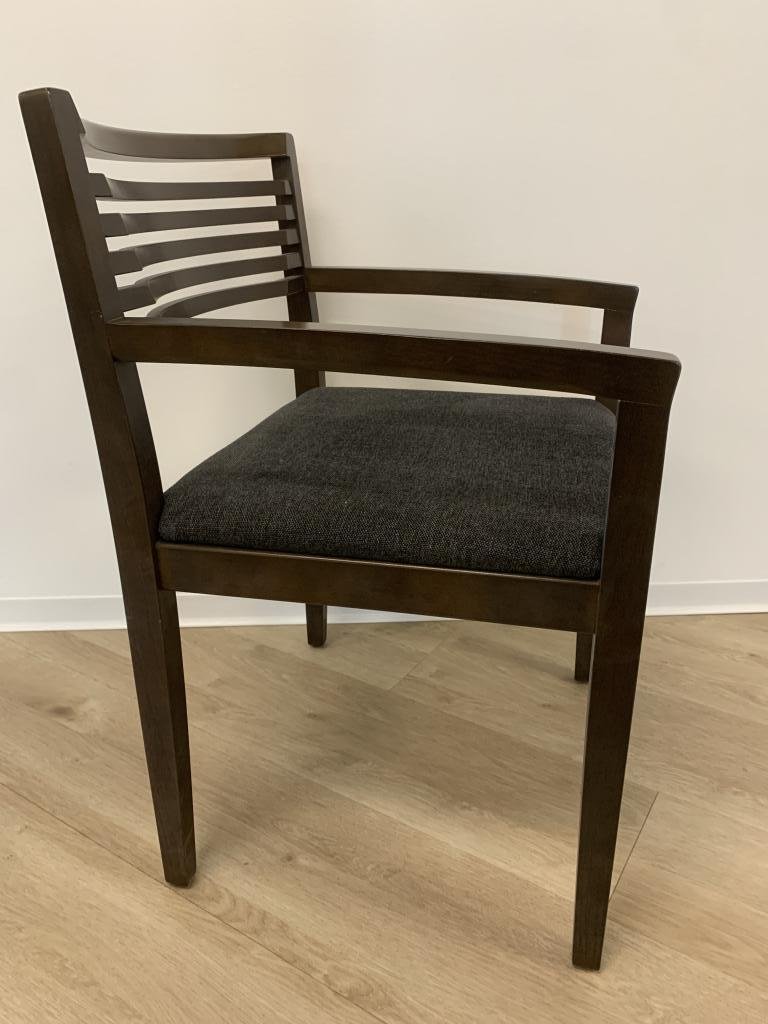 Knoll Studio veneer back with grey fabric