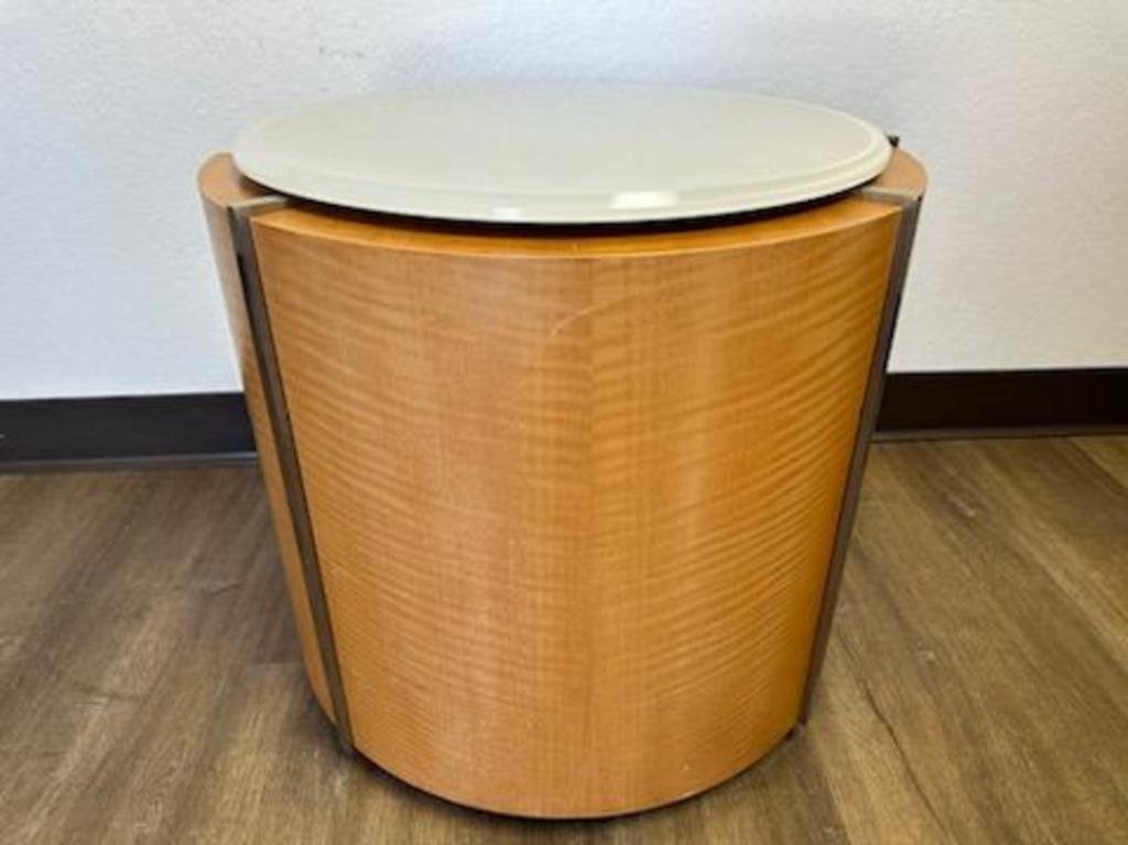 Glass Top Veneer Side Occasional table