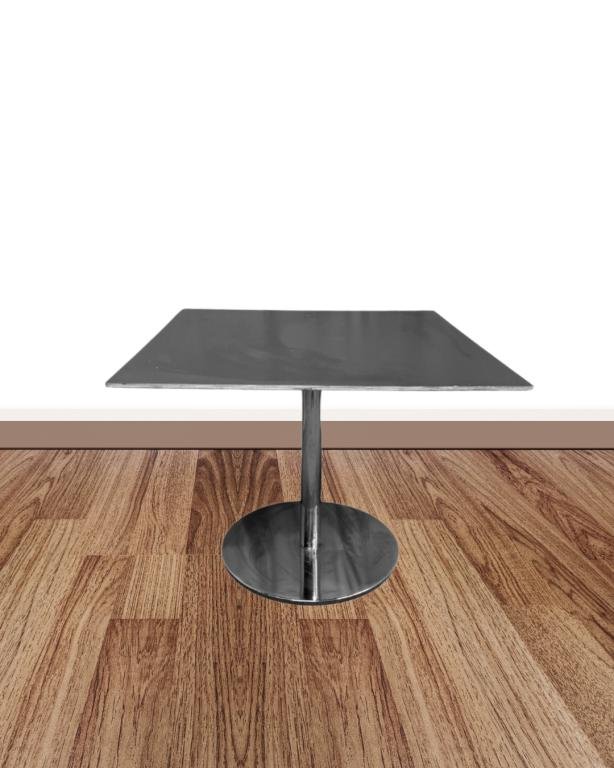 Steelcase 3x3 Black top table & chrome base