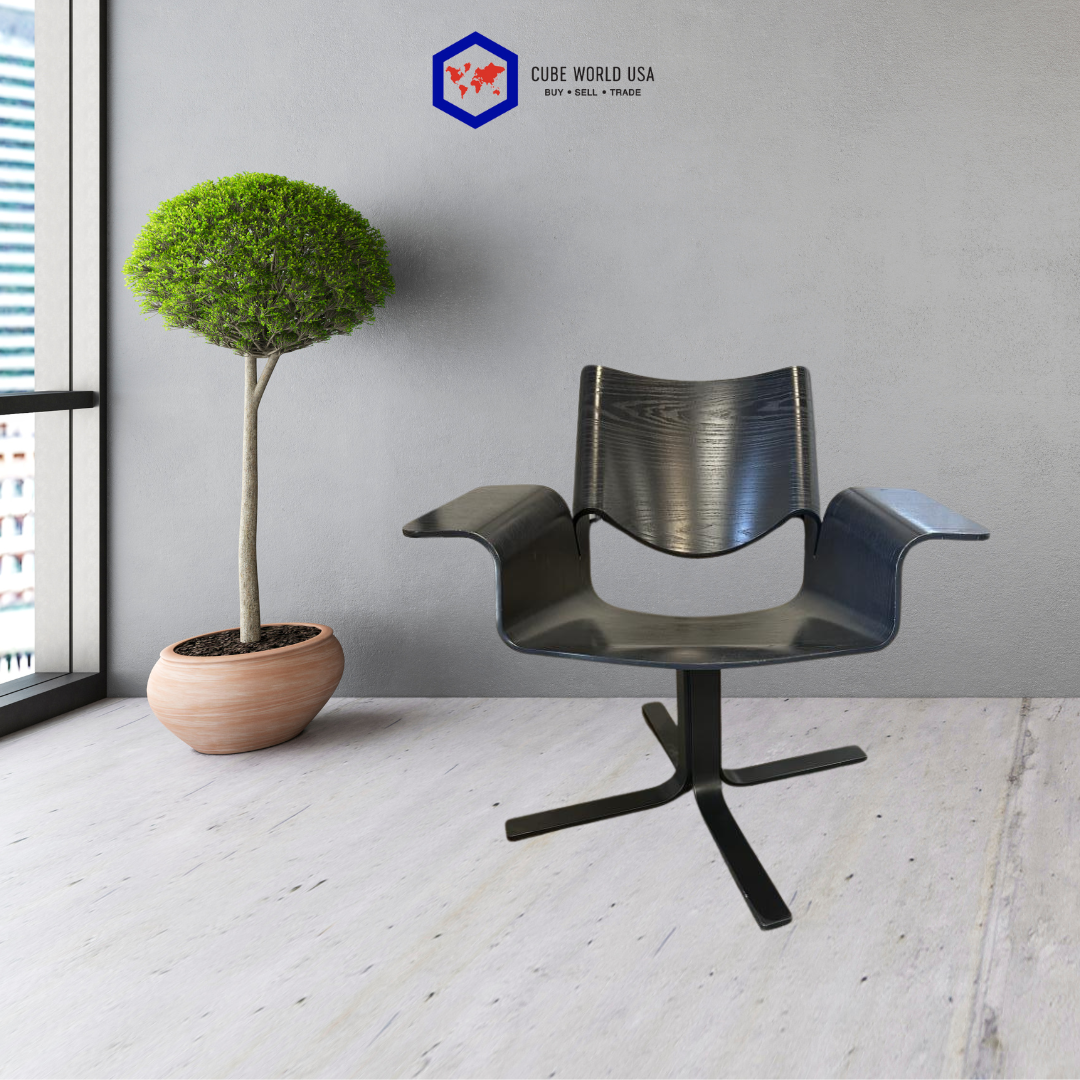 Eames Inspired Veneer Swivel Ancillary Chair
