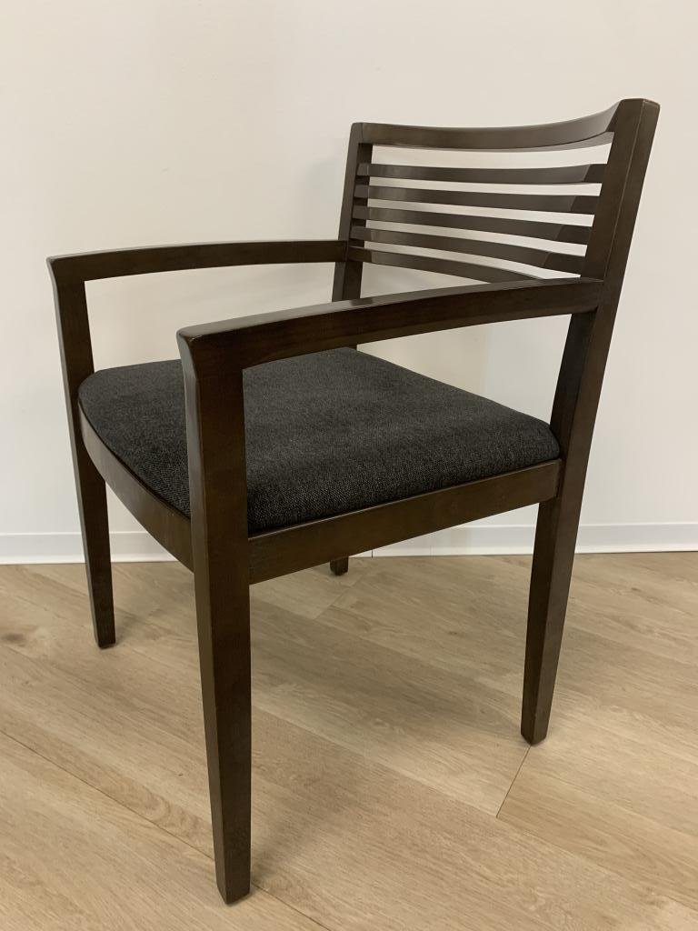 Knoll Studio veneer back with grey fabric