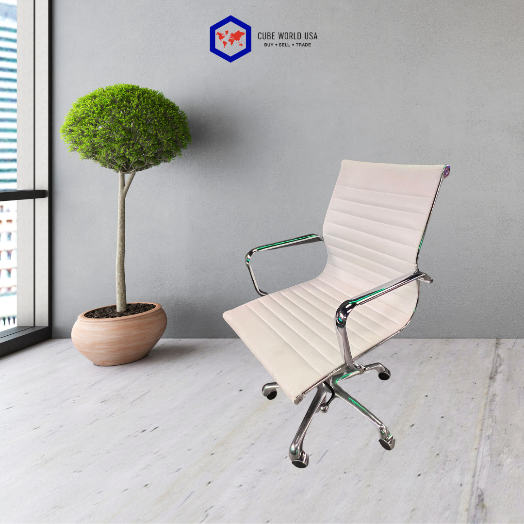 Chrome base chairs Herman Miller Eames Styled