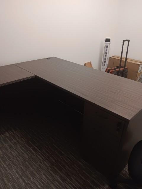6x6 L Shape Desk in 6 Finishes With Pedestal