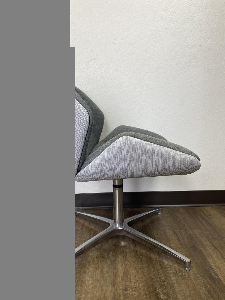 OFS Grey & chrome X base Lounge chair