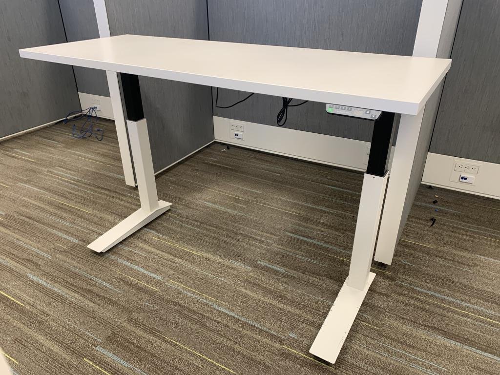 Haworth 60x24in White Height Adjustable TAble