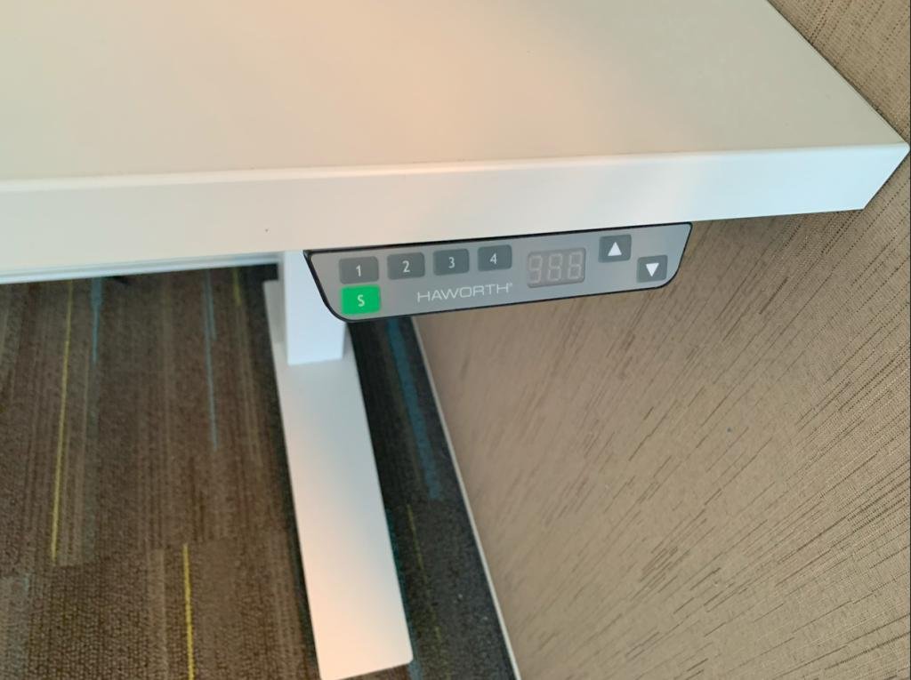 Haworth 60x24in White Height Adjustable TAble