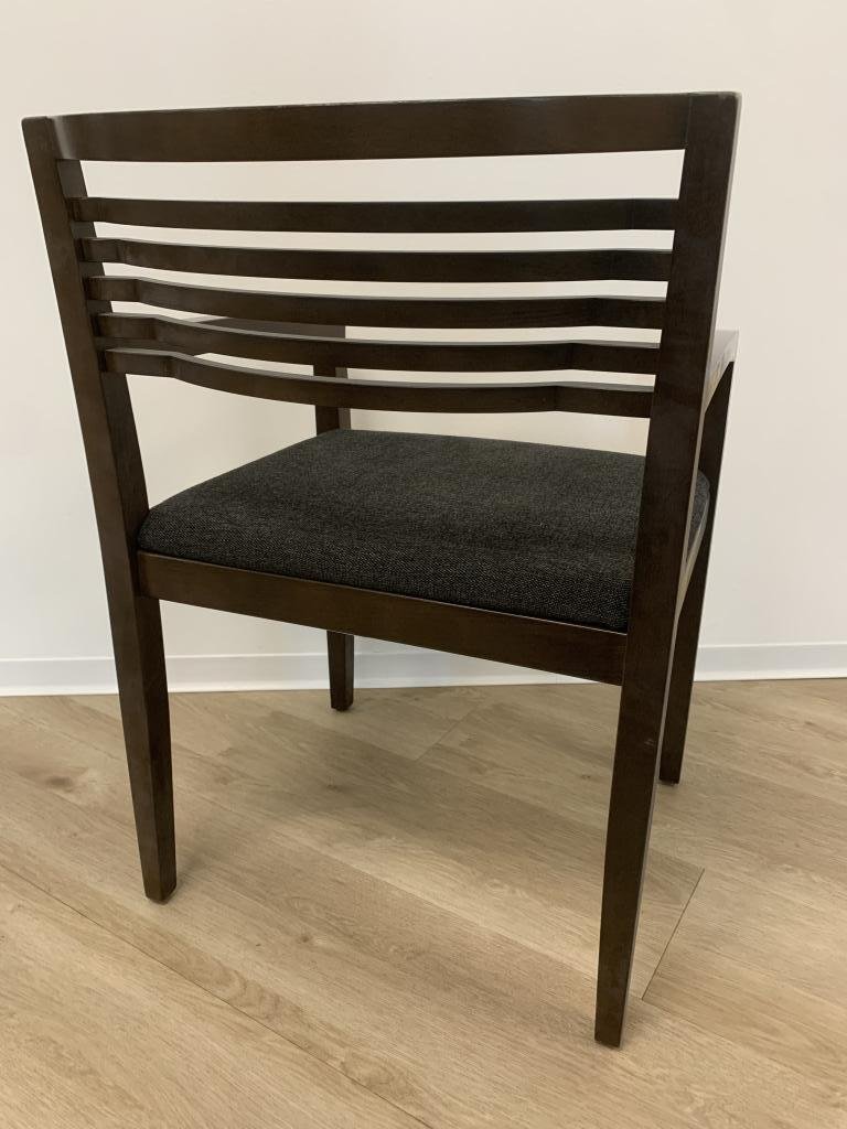 Knoll Studio veneer back with grey fabric