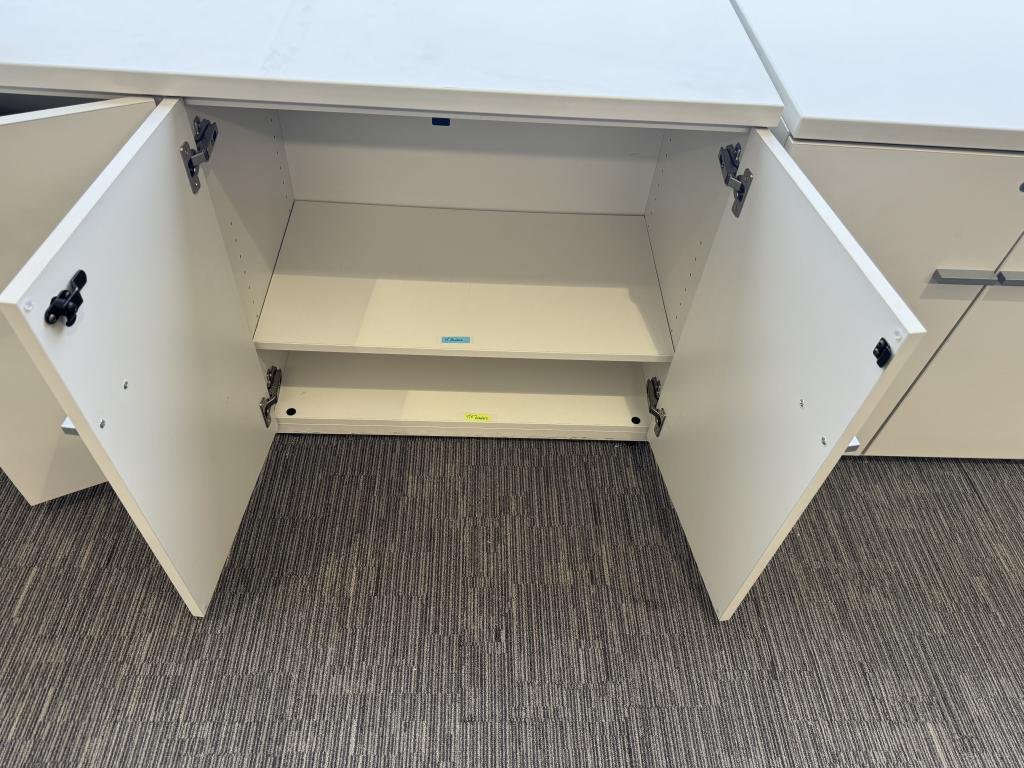 OSP 6ft white credenza storage cabinet