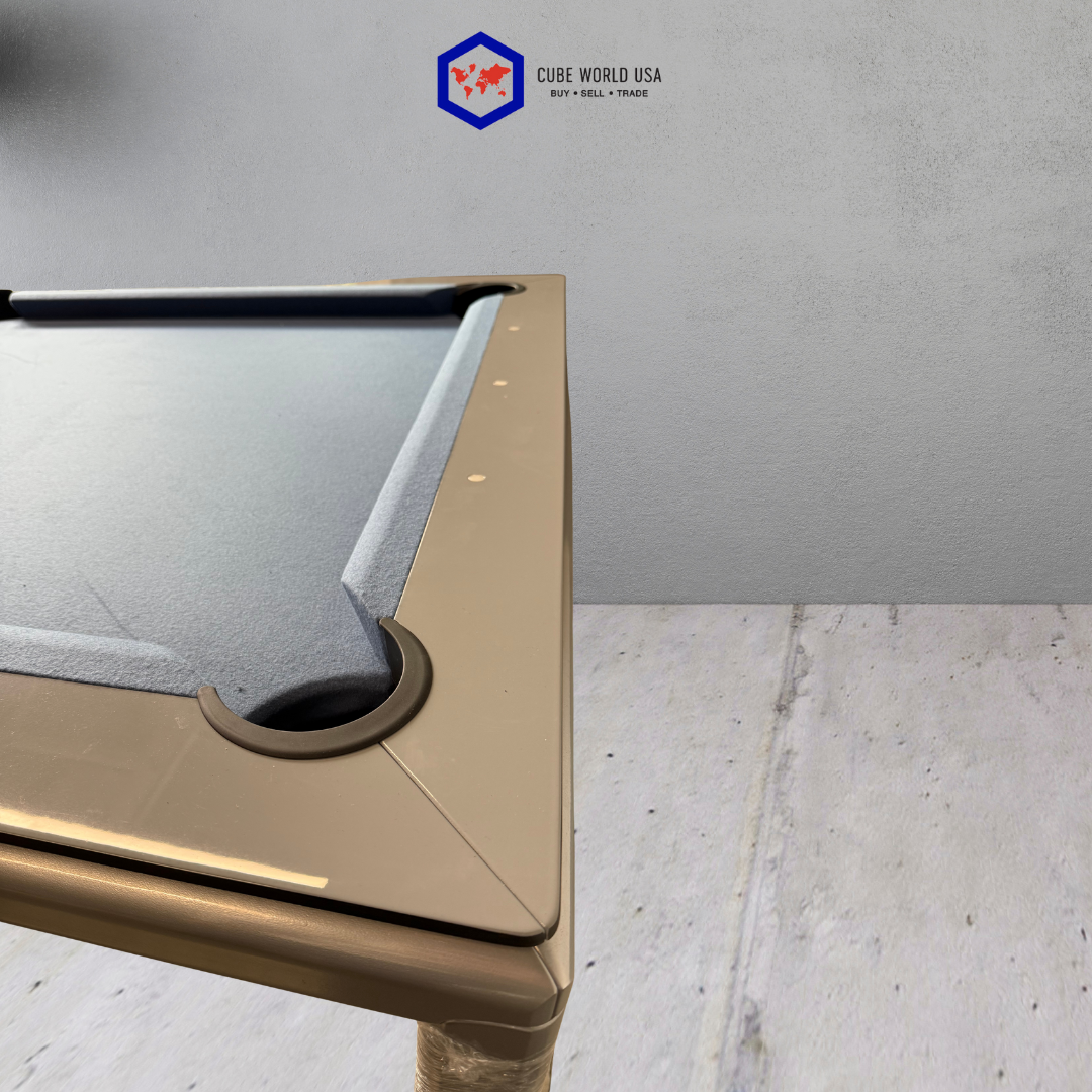 Custom Silver and Blue Granite Pool Table and Dinner Table