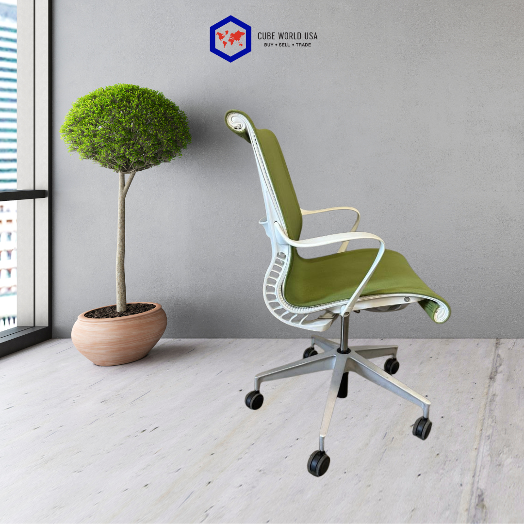 Herman Miller Setu Green Wool White Base