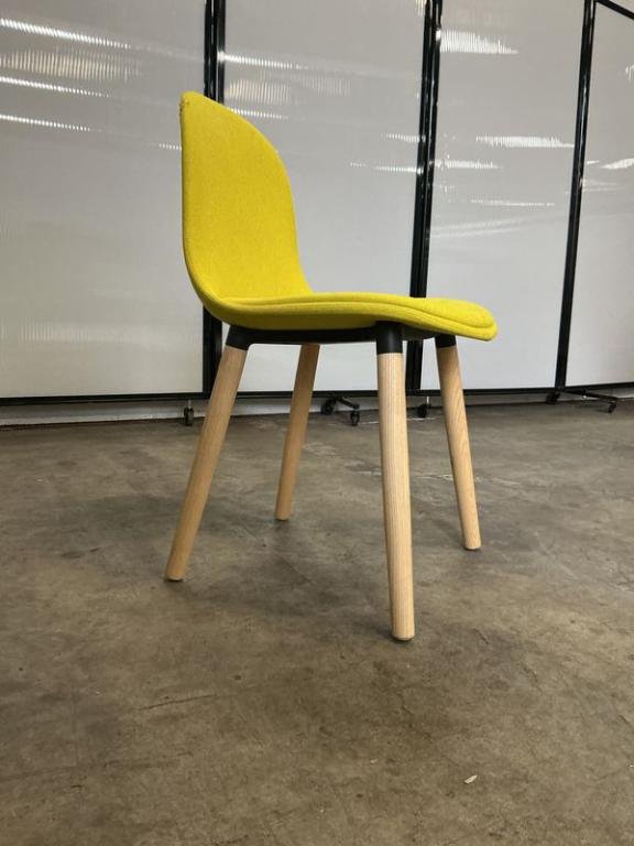 Yellow Eames Inspired White Oak Accent Chair