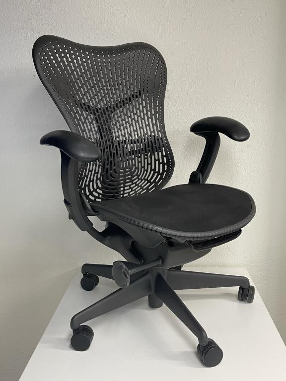 Herman Miller Mirra black seat graphite frame