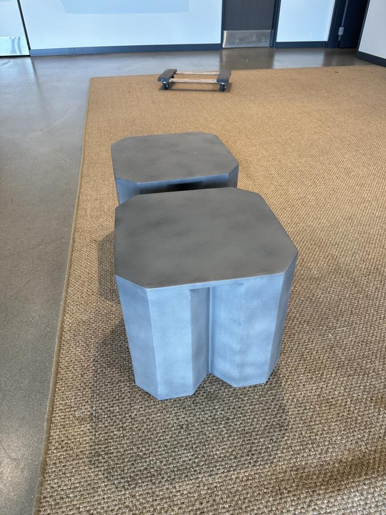 Stone Finish Plaster Occasional Tables