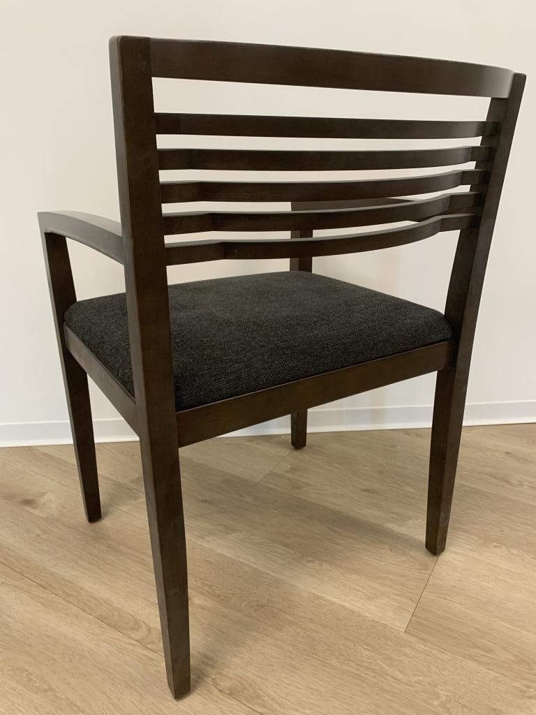 Knoll Studio veneer back with grey fabric