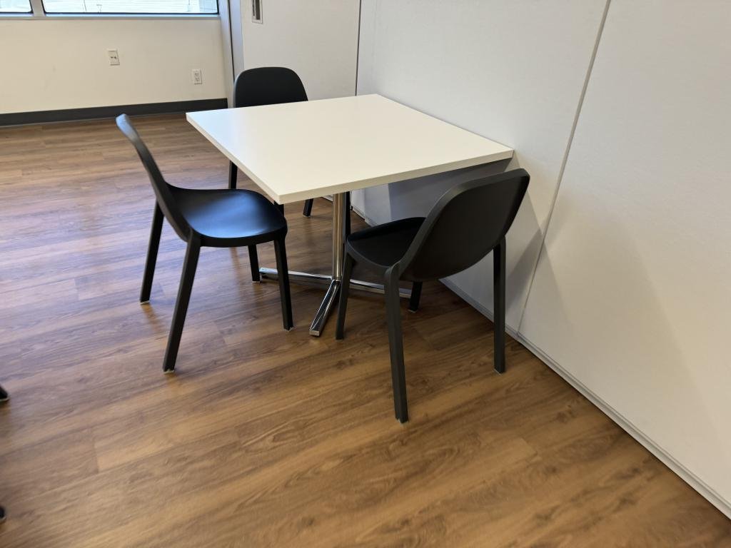 Herman Miller Chrome 3x3ft white table