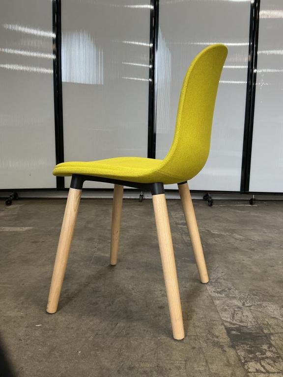 Yellow Eames Inspired White Oak Accent Chair