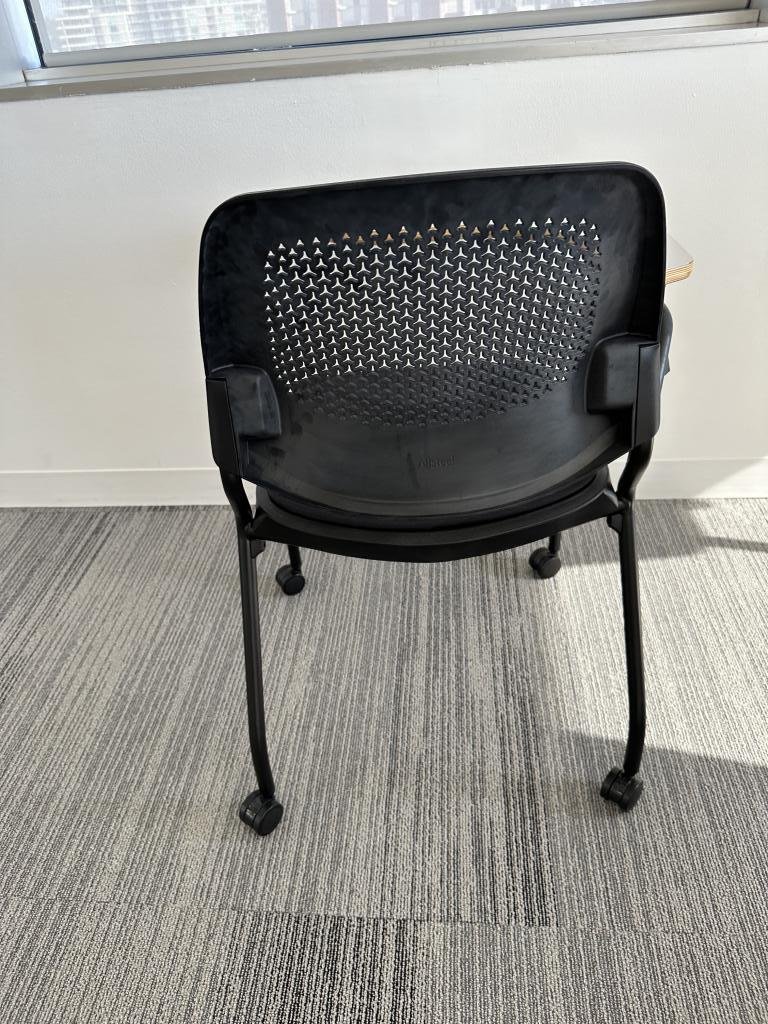 Allsteel Tablet Arm Chair Black Stack Casters
