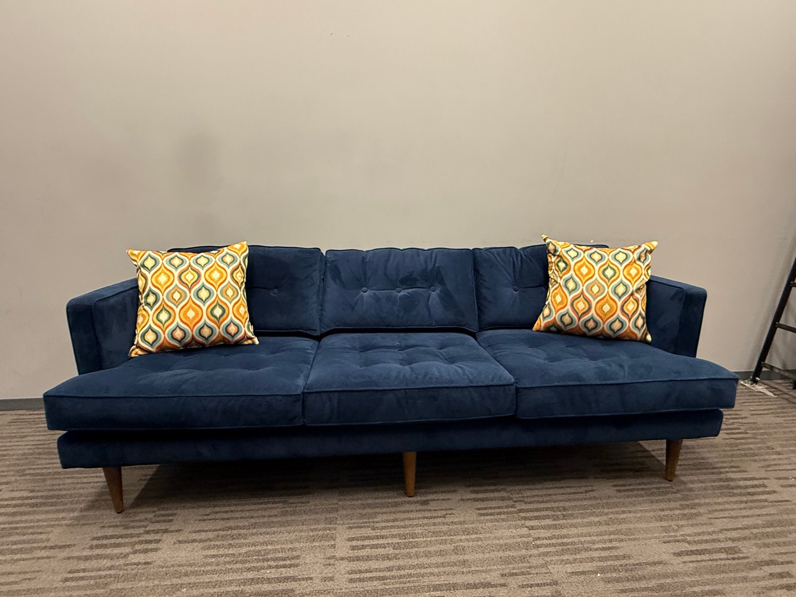 Arcadia Blue Executive Lounge Couch 36”deep x87” wide