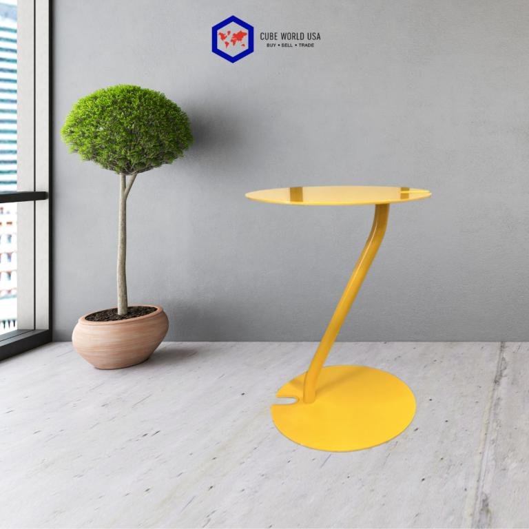We Work yellow Angled Occasional Table