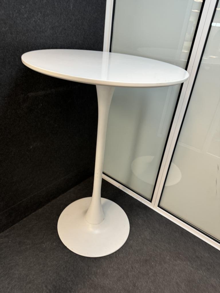 Bar Height White Tables with Tulip Base