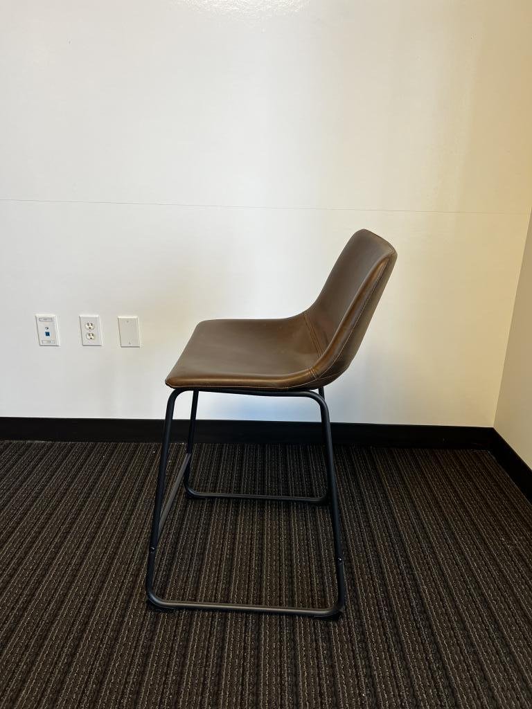 Noble House Home - Brown Leather (PU) Stool