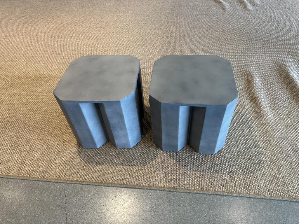 Stone Finish Plaster Occasional Tables