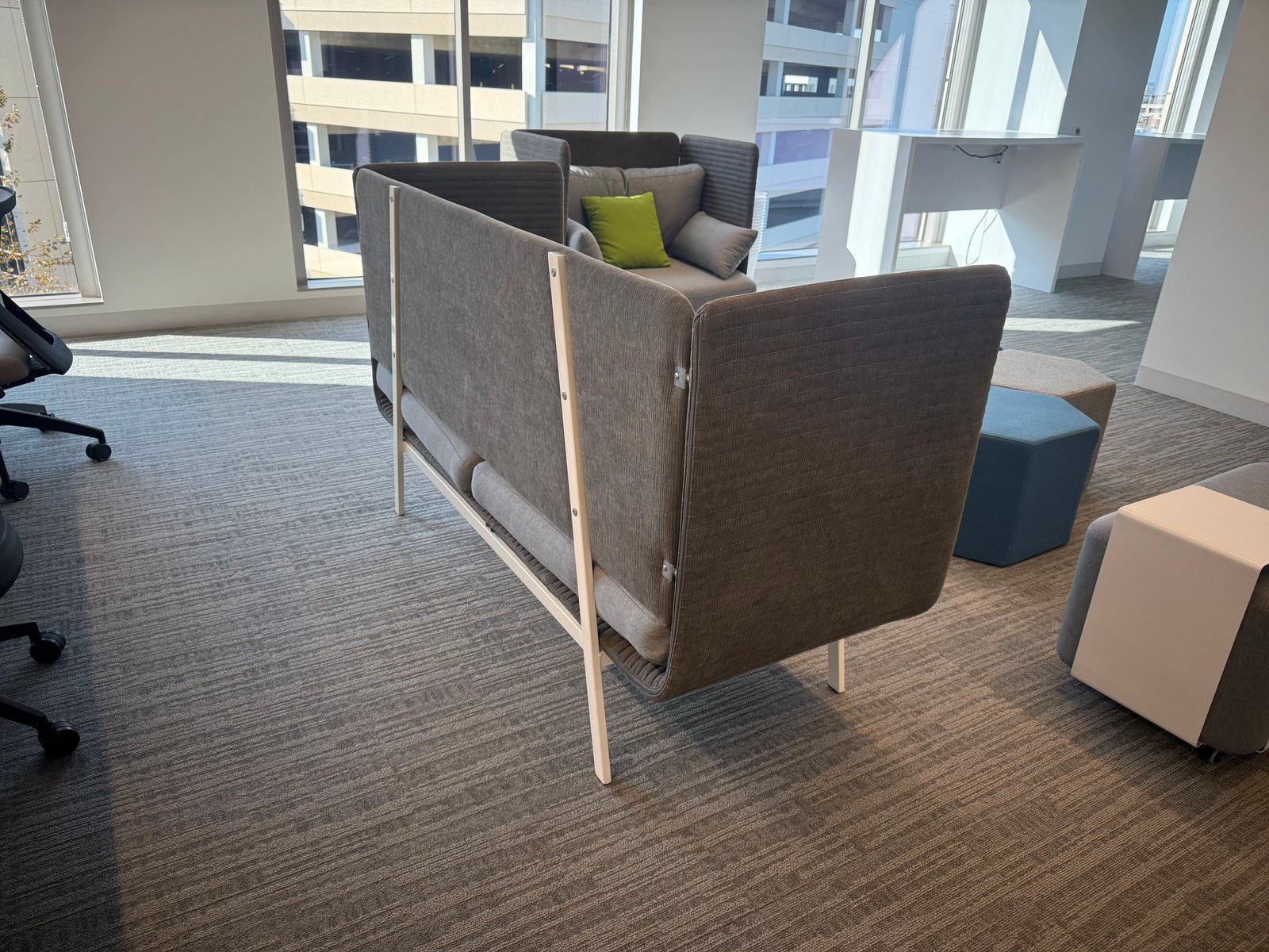 OFS Grey High Back 6' Acoustical Sofa Open Environment